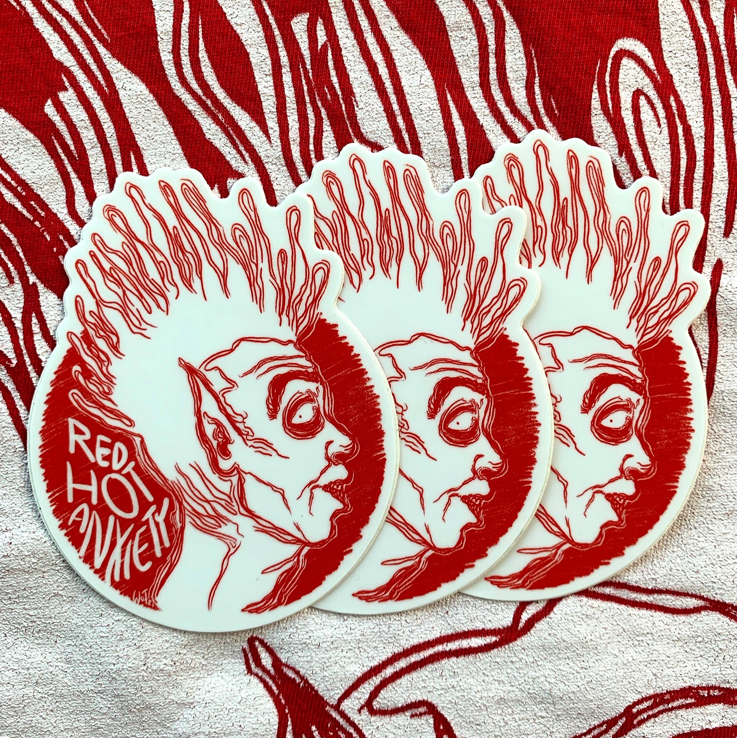 Red Hot Anxiety Sticker