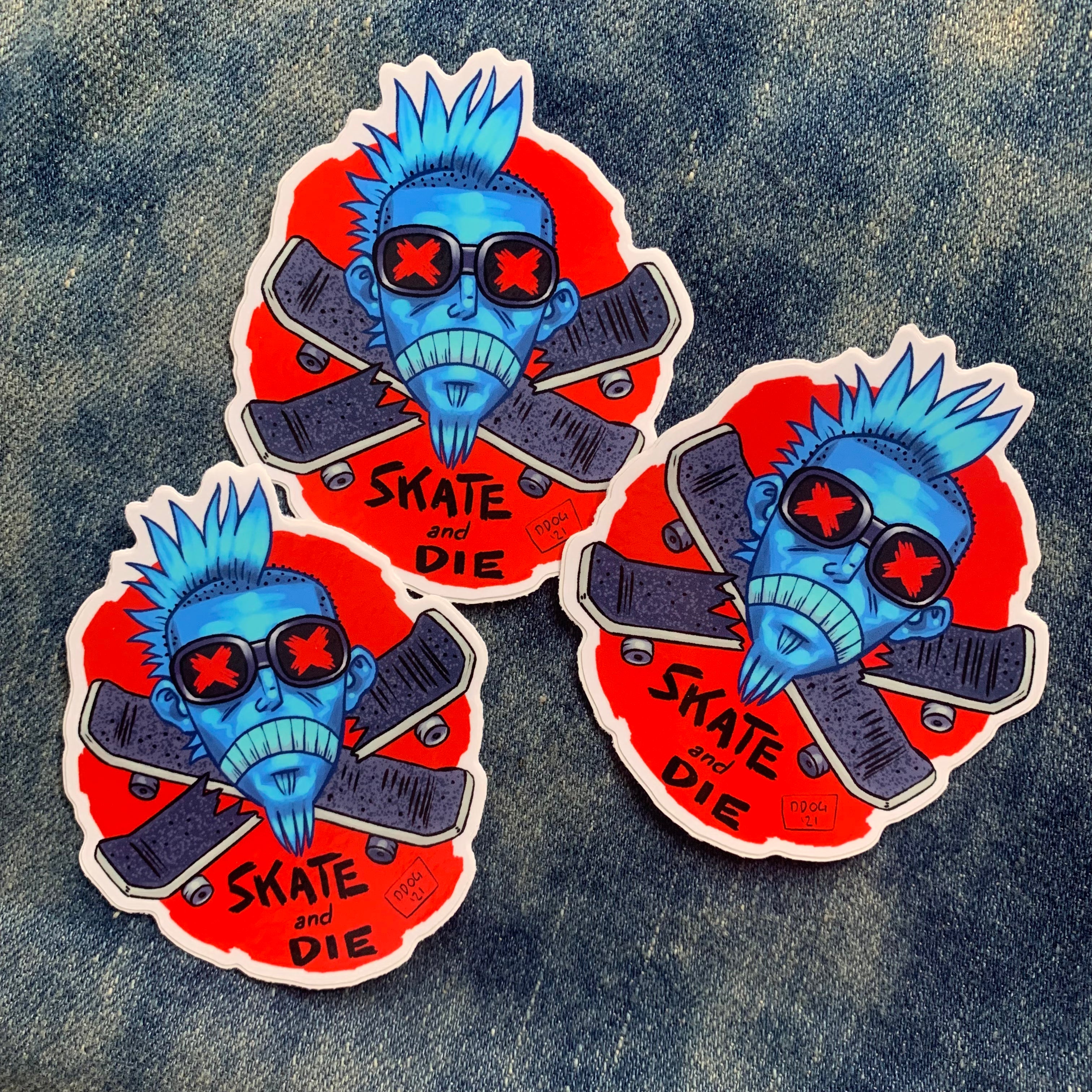 Skate and Die Sticker